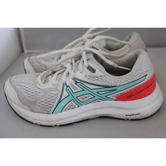 ASICS GEL CONTEND 7 White Blue Walking/Running Sneakers #1012A911 Womens Sz 6 - Picture 6 of 10